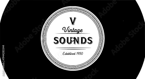 Vintage vinyl record with colorful center label, cut out transparent
