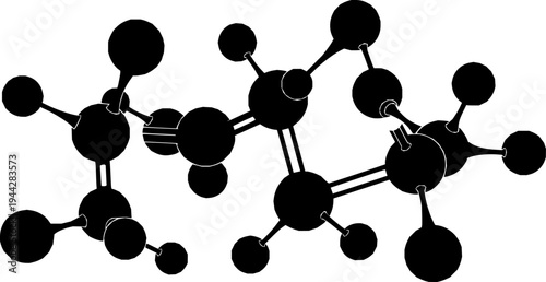 Molecule Structure with Spheres and Tubes Connected. cut out transparent