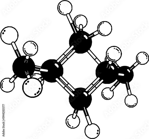 Molecule Structure with Spheres and Tubes Connected. cut out transparent