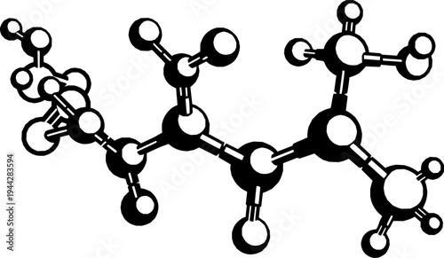 Molecule Structure with Spheres and Tubes Connected. cut out transparent