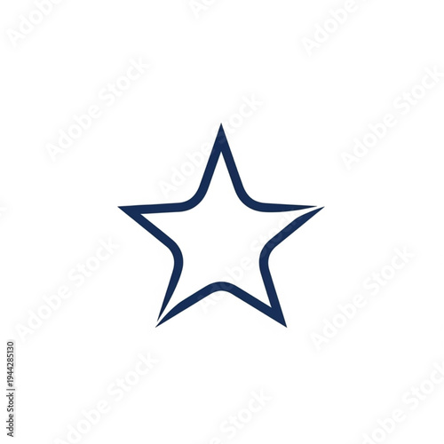 Blue Star Icon on White Background.