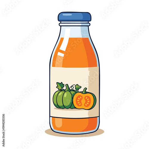 Squash Juice Bottle Illustration