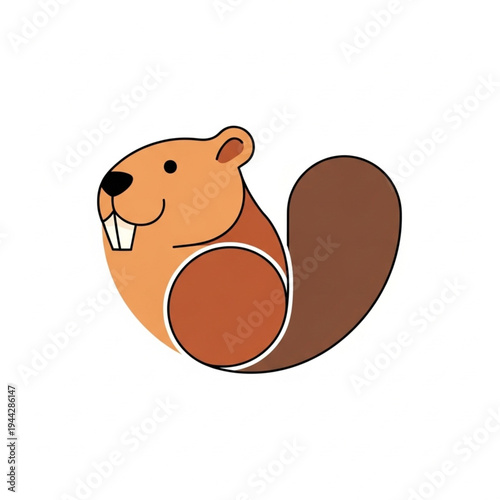 Cartoon Beaver Character Illustration.