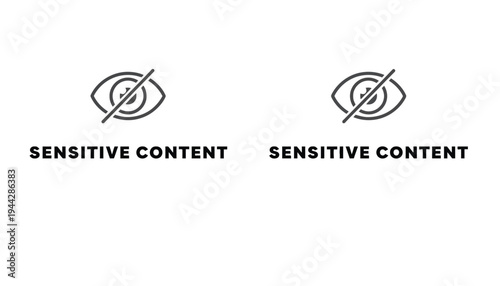 A sensitive content warning icon with a line through an eye