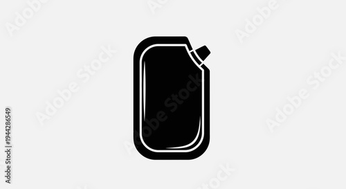 Black pouch packaging icon, modern design, isolated on white background, vector illustration