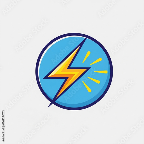Free Download Lightning Bolt Icon in Blue Circle. - GFXLoad