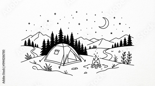 camping in the mountains