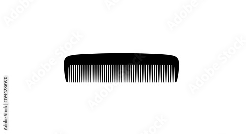 Black Comb for Hair Styling and Grooming on White Background
