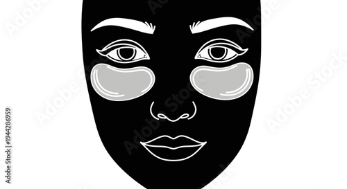 Black Face Mask with Under Eye Patches, Skincare Routine, Beauty Treatment, Self Care