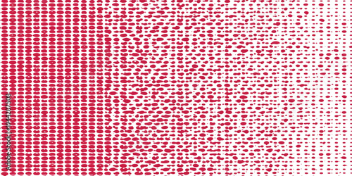 Seamless vector pattern with red hearts on a textured fabric material for wallpaper and textile design