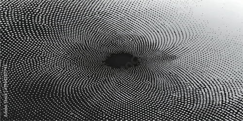 Black and white abstract background featuring a spiral pattern with vector lines and a fingerprint texture for a digital wallpaper design