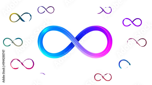 Infinity Symbol Icon Set, A Variety of Looped Icons Representing Endless, Forever, and Limitless Concepts