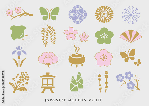 春の和風モチーフアイコン集｜桜・梅・蝶・和柄