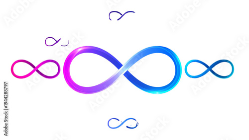 Infinity Symbol Icon Set, A Variety of Looped Icons Representing Endless, Forever, and Limitless Concepts