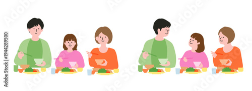 食事をする家族