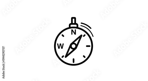 Vintage Compass Icon, Navigation Tool, Directional Indicator, Travel Adventure Symbol