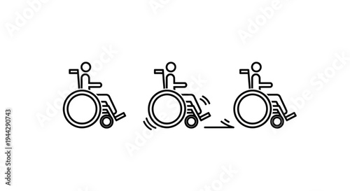 Wheelchair User Moving Forward, Disability Accessibility Concept