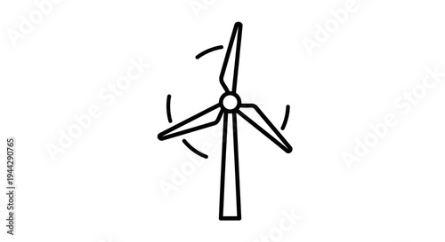 Wind Turbine Icon, Renewable Energy Symbol, Clean Power Generation