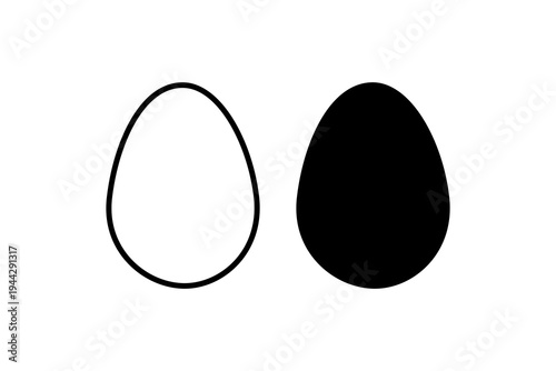 Minimal outline and solid egg icon comparison