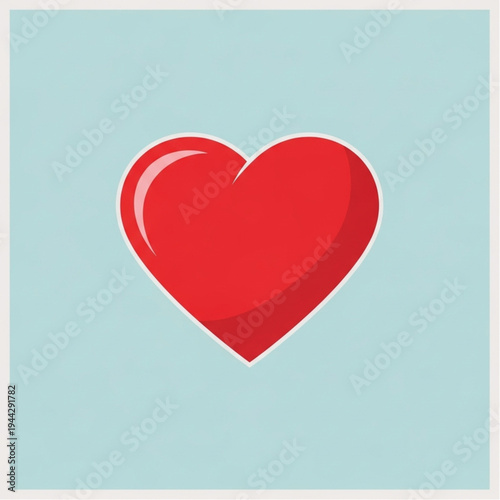Red Heart Symbol Isolated on Background.