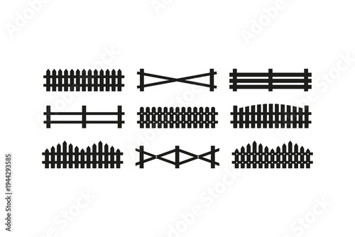 Railroad track segments icons set minimal railway line symbols
