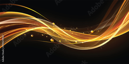 A futuristic wallpaper illustration featuring glowing blue fractal waves and bright light curves that create a motion effect against a dark black backdrop
