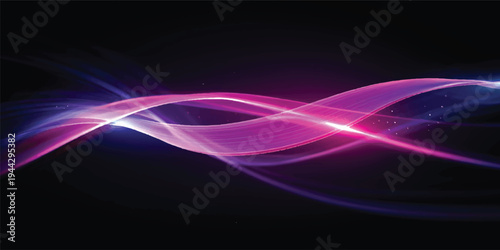 A dynamic digital art wallpaper featuring an abstract blue background with glowing fractal lines, light waves, and pink energy curves for a high-tech motion texture design