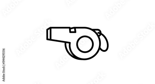 Simple Line Art Icon of a Whistle