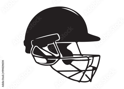 cricket helmet logo silhouette vector, batsman helmet logo silhouette vector illustration, safety helmet logo silhouette, sports protection equipment helmet logo silhouette design on white background