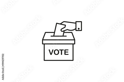 Vote ballot box election symbol minimal line icon