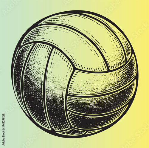 Detailed volleyball illustration with realistic texture and shading
