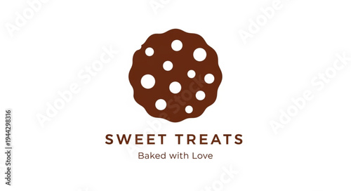Sweet Treats Baked with Love: Chocolate Chip Cookie Logo Design.
