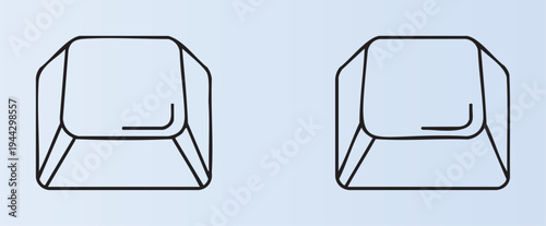 Minimalist 3d keyboard button icon isolated on transparent background