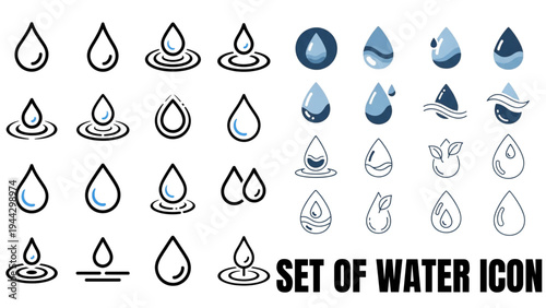 set of water drops icon
