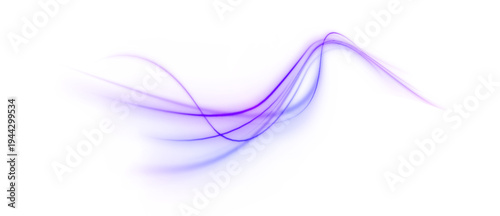 Bright energy ribbon spirals on transparent PNG background. Neon glow forms elegant curves of light. Small sparks shine along the flowing trail.