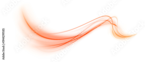 Bright neon ribbon twists across a transparent PNG background. Luminous line glows with futuristic energy. Floating spark particles follow the elegant motion trail.