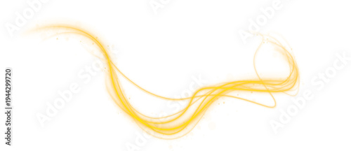 Golden light trails sweep across a deep background, bending smoothly like wind-driven silk. Subtle sparks glow along the curves. The image conveys energy and modern speed.