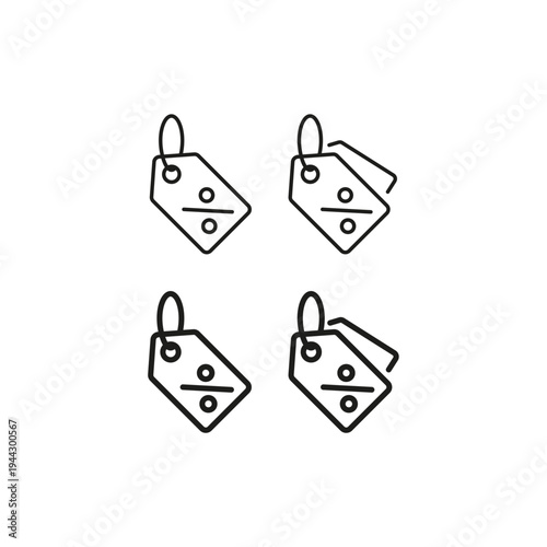 Cheese price tag icons set minimal line style