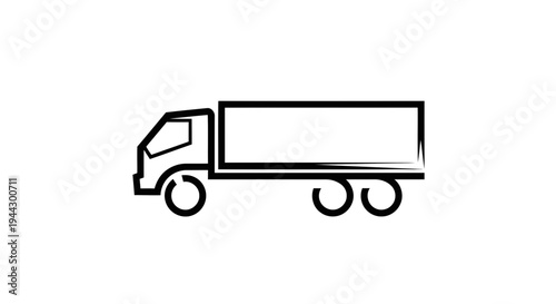 Truck illustration with simple line art design