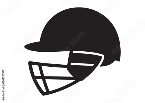 cricket helmet logo silhouette vector, batsman helmet logo silhouette vector illustration, safety helmet logo silhouette, sports protection equipment helmet logo silhouette design on white background