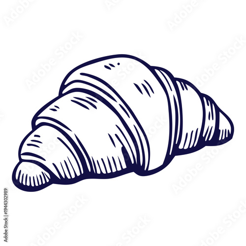 Classic flaky croissant with rich layers for bakery logos, cafe menu design, posters, packaging and artisanal food branding