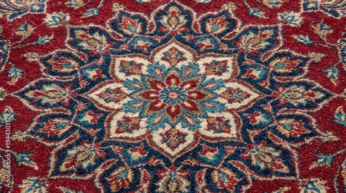 Intricate Floral Carpet Pattern with Ornamental Design