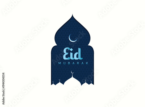 Eid Mubarak Islamic background template vector Illustration.
