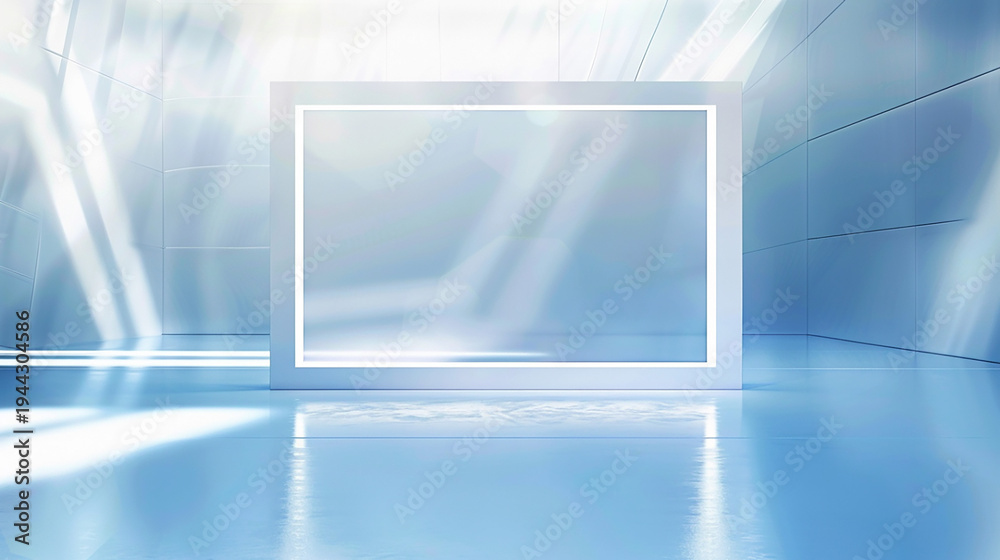 Fototapeta premium 近未来的なニュース用バーチャルスタジオ背景 AI生成画像