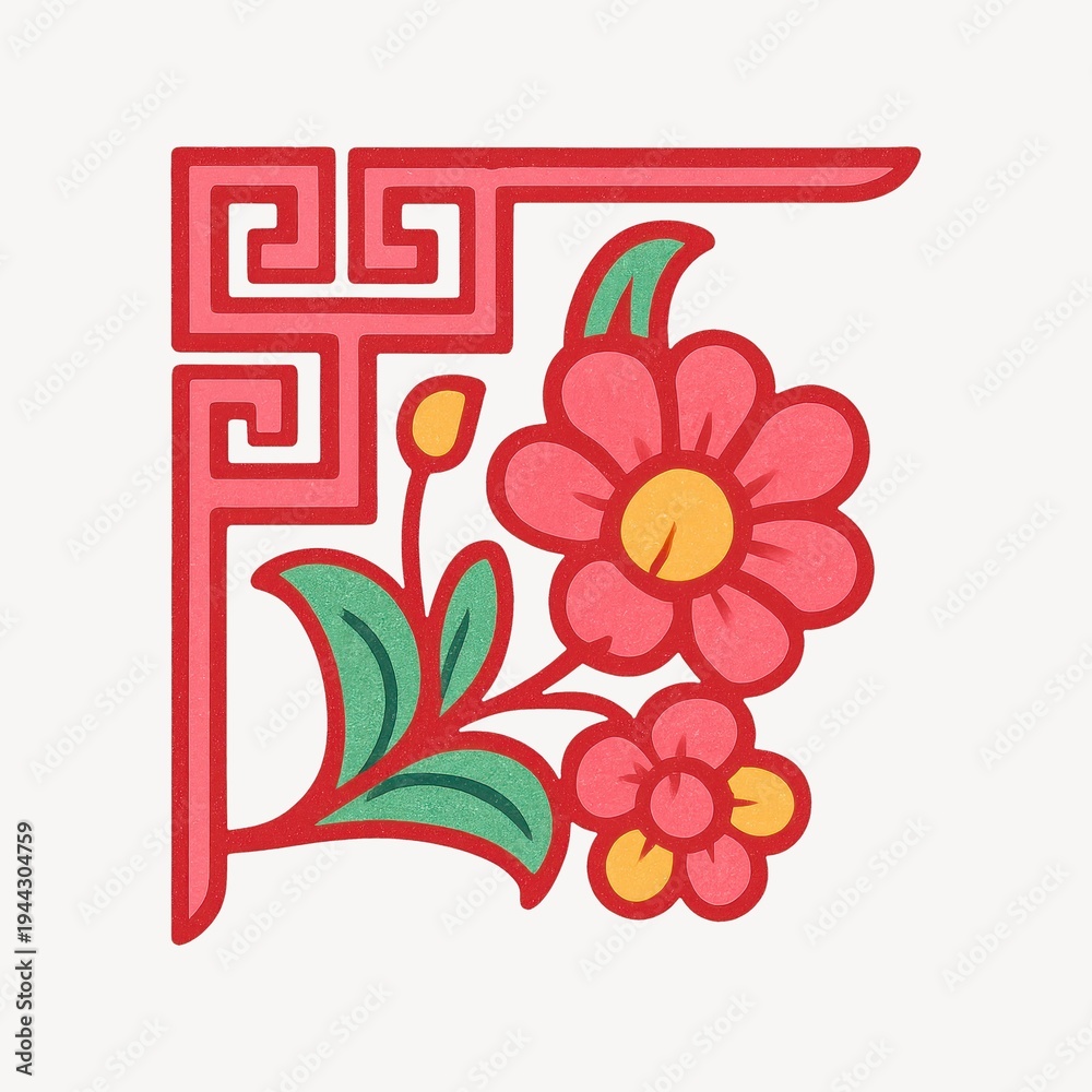 Fototapeta premium Traditional floral corner design