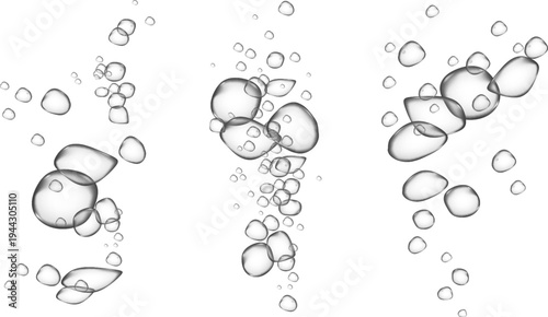  Transparent drops and soap bubbles create a vector texture for sea, aquarium, or fresh design concep.