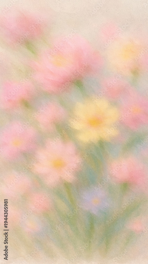 Fototapeta premium Soft pastel floral elegance mobile wallpaper