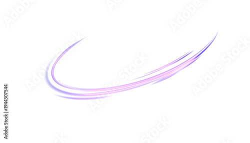 Abstract circular light effect on a white background. Dynamic bright lines with a glowing effect. Rotating light effect for gaming and advertising designs.