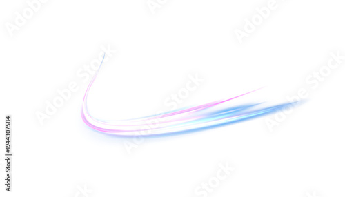 Abstract circular light effect on a white background. Dynamic bright lines with a glowing effect. Rotating light effect for gaming and advertising designs.
