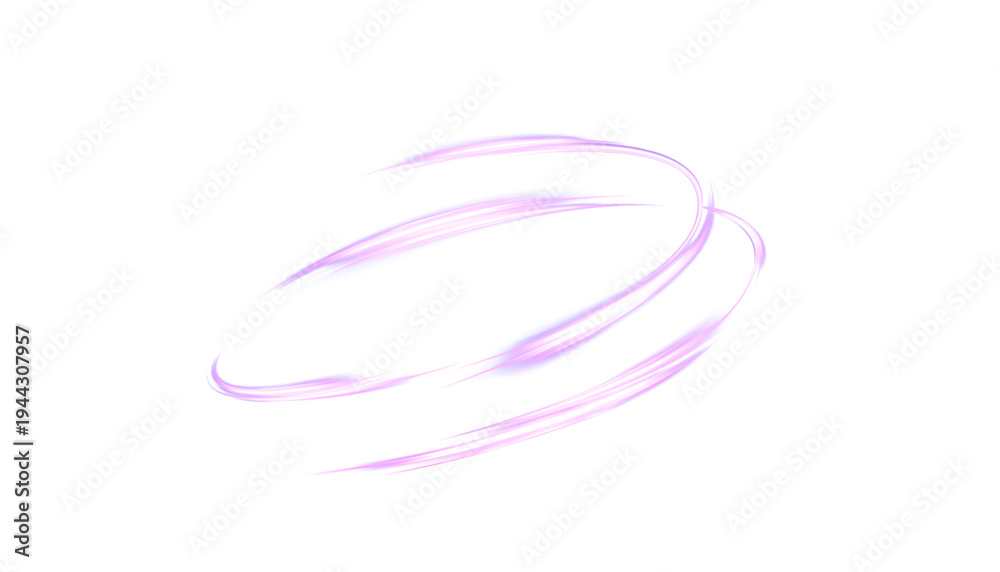 Naklejka premium Soft purple light swirl with glowing circular motion for light and dark backgrounds. Abstract vector effect for futuristic design.